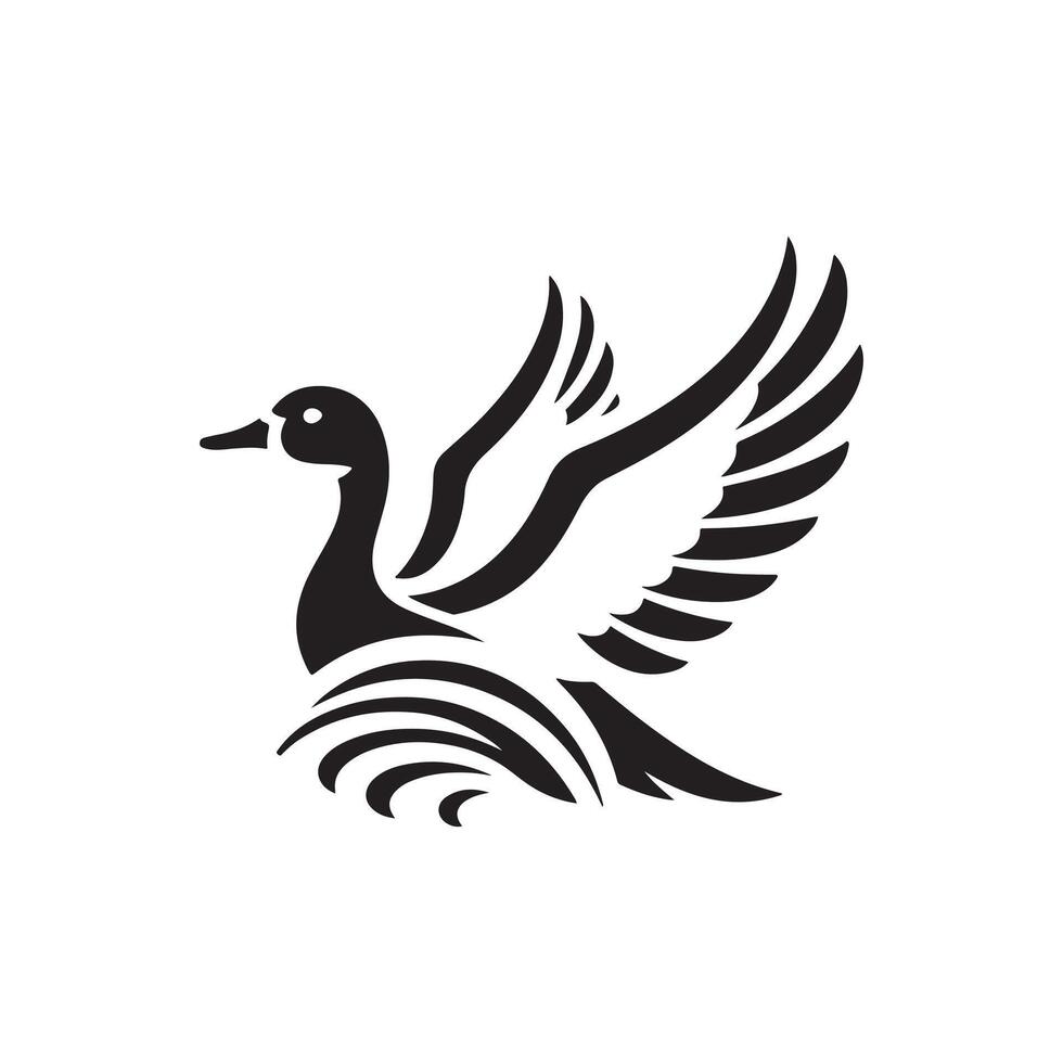 duck silhouettes, Lake Ducks Silhouette, Duck silhouettes, duck collection, various poses, black isolated figures vector