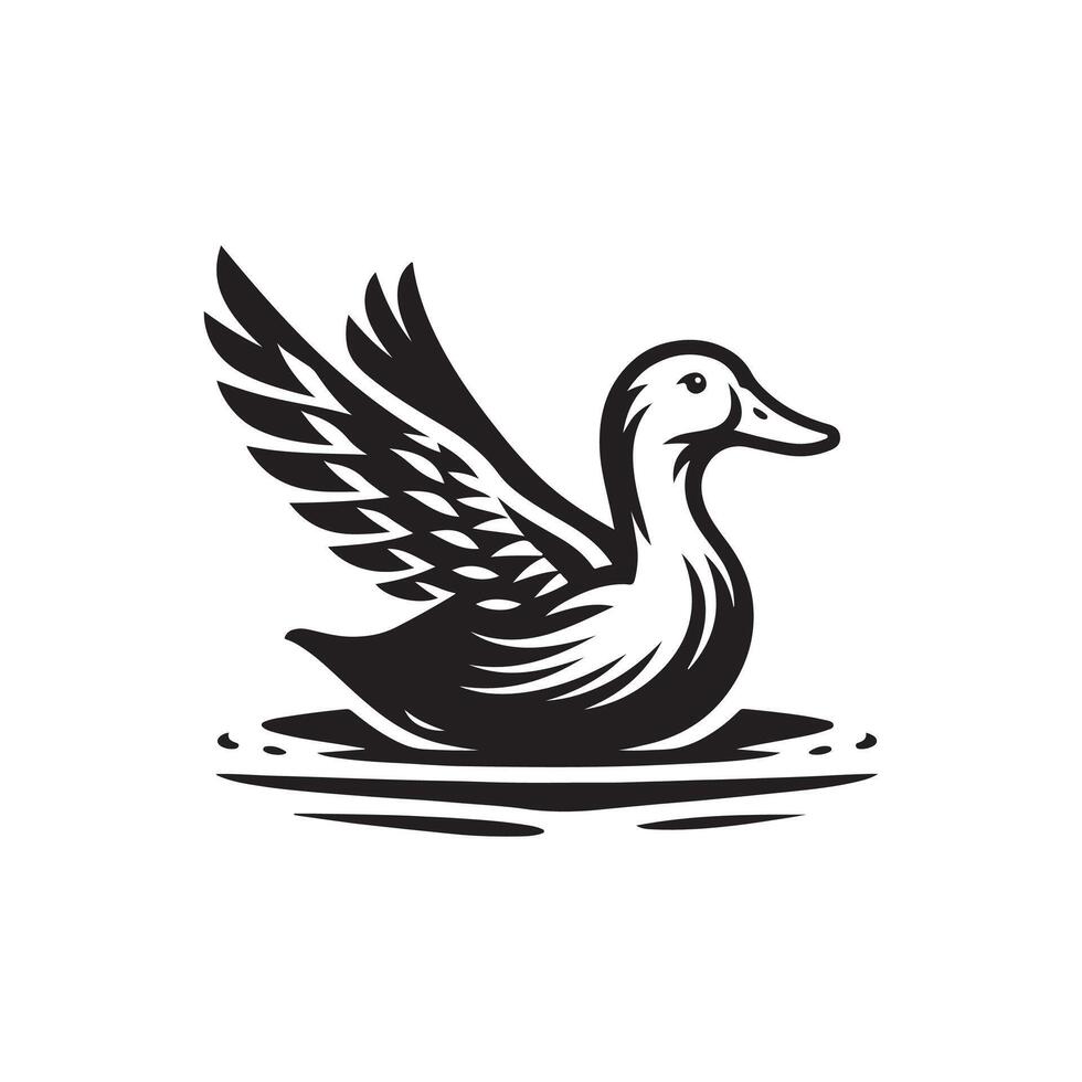 duck silhouettes, Lake Ducks Silhouette, Duck silhouettes, duck collection, various poses, black isolated figures vector