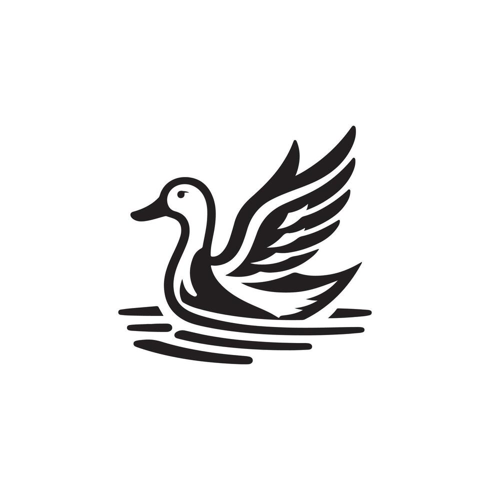 duck silhouettes, Lake Ducks Silhouette, Duck silhouettes, duck collection, various poses, black isolated figures vector