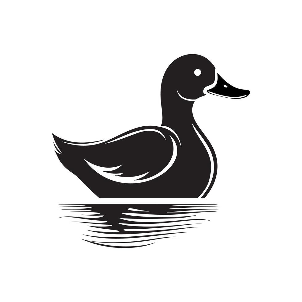 duck silhouettes, Lake Ducks Silhouette, Duck silhouettes, duck collection, various poses, black isolated figures vector