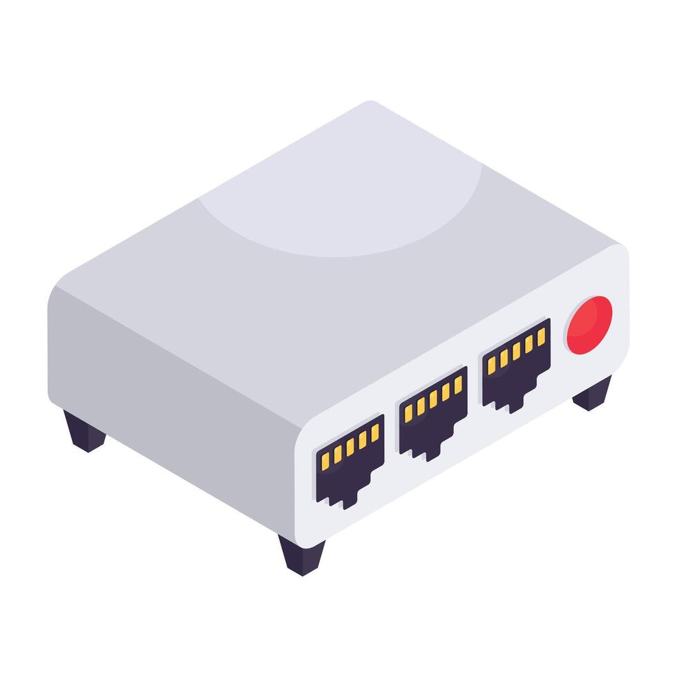 A modern technology icon of network hub vector