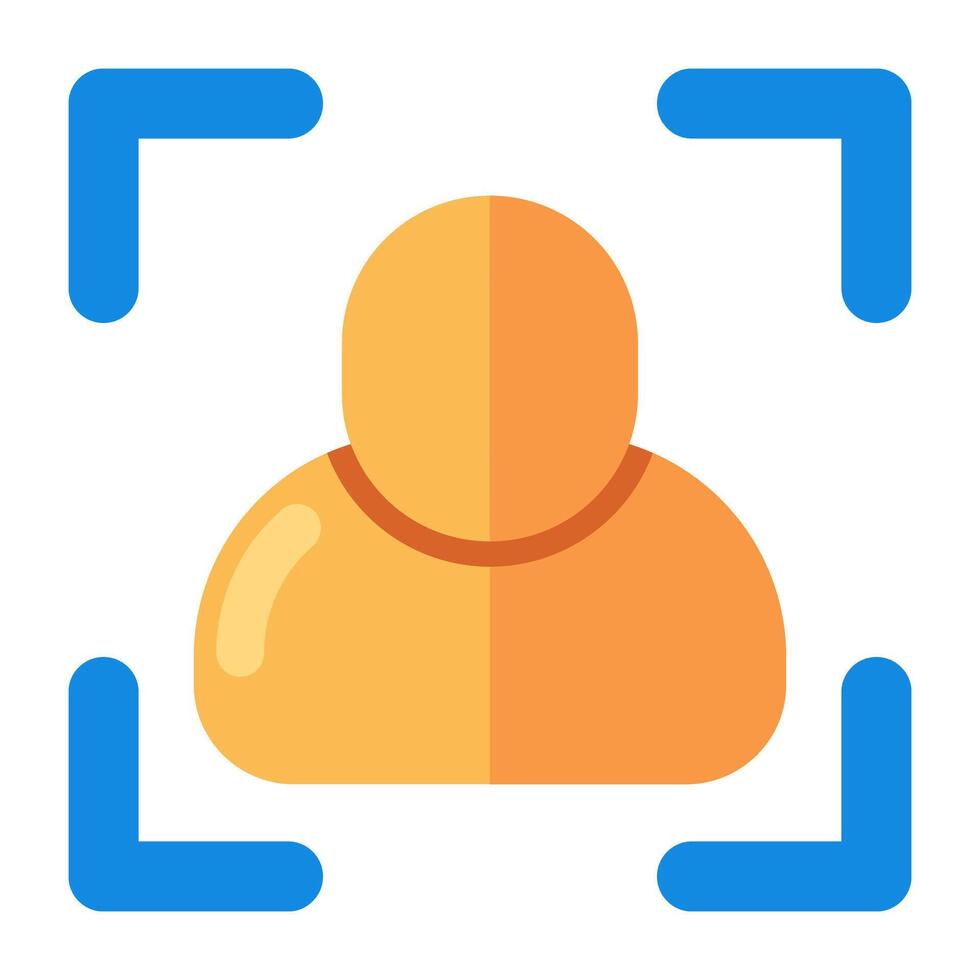 An editable design icon of profile recognition vector