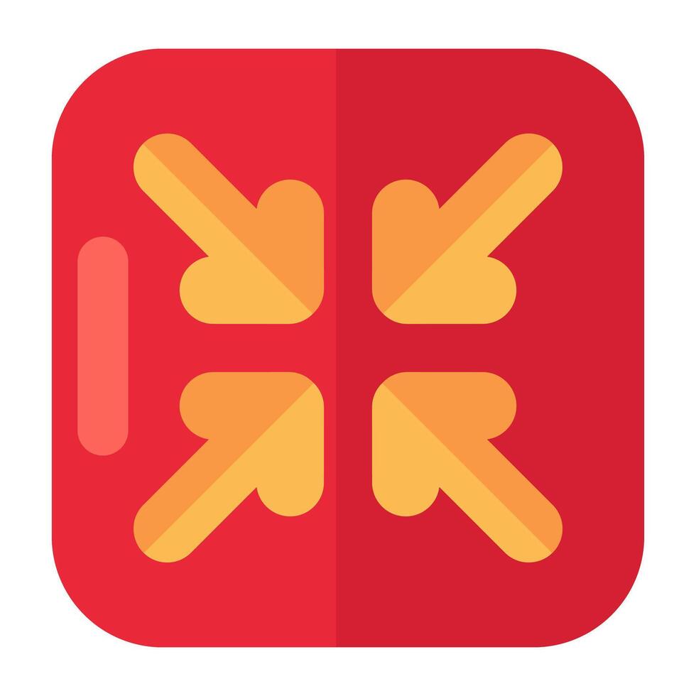 Editable design icon of inward arrows vector
