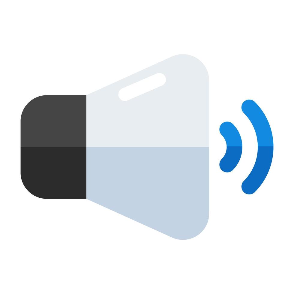 A flat design icon of high volume vector