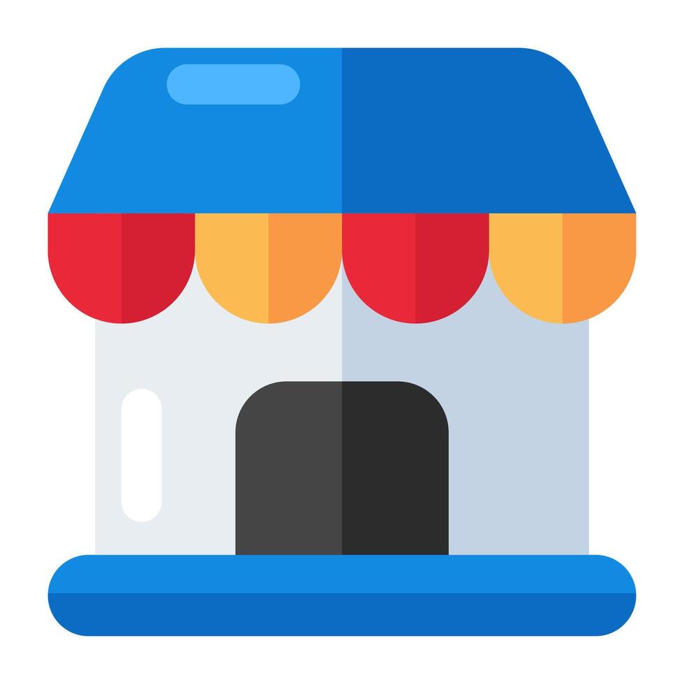 An flat design icon of shop architecture vector