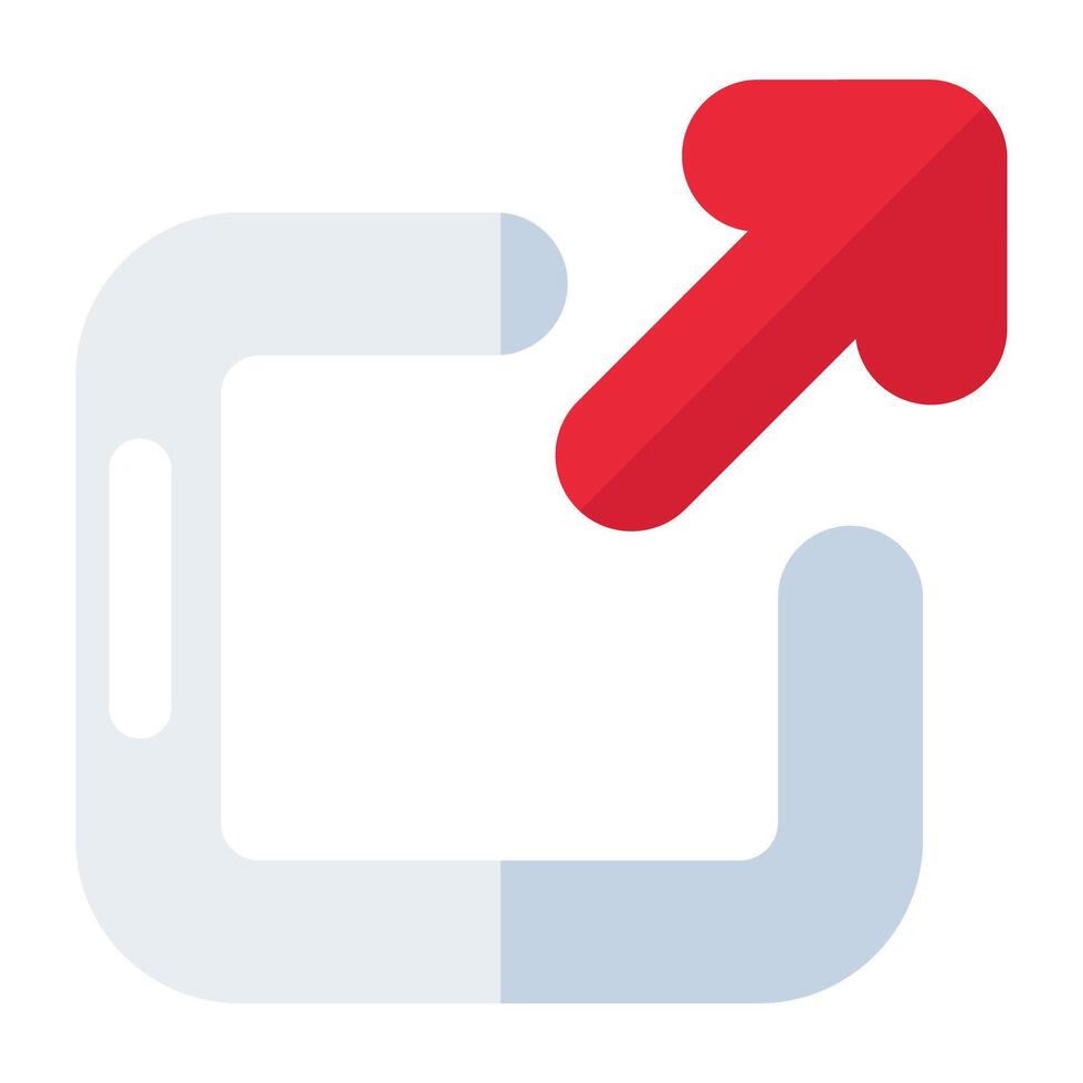 Perfect design icon of upward right corner arrow vector