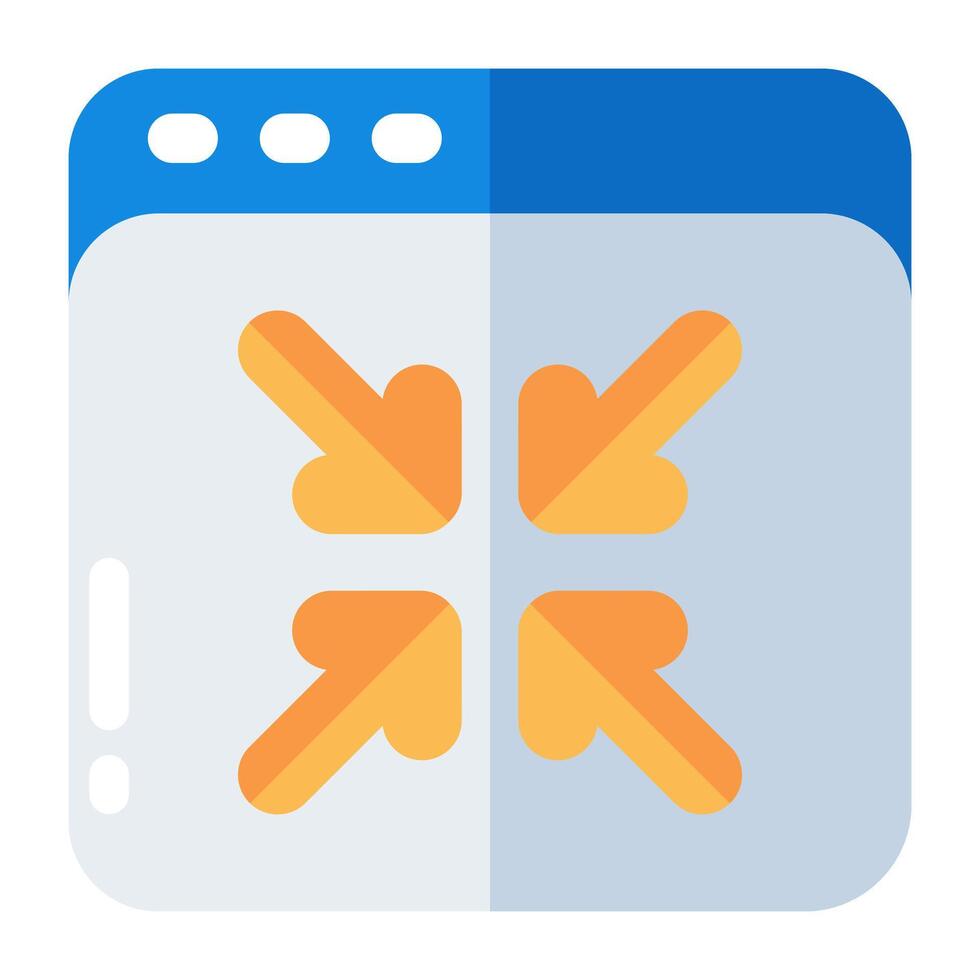 Editable design icon of inward arrows vector