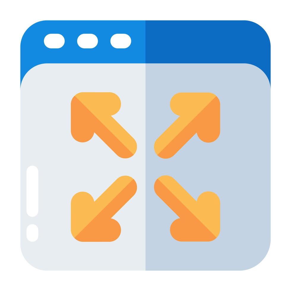 Editable design icon of outward arrows vector