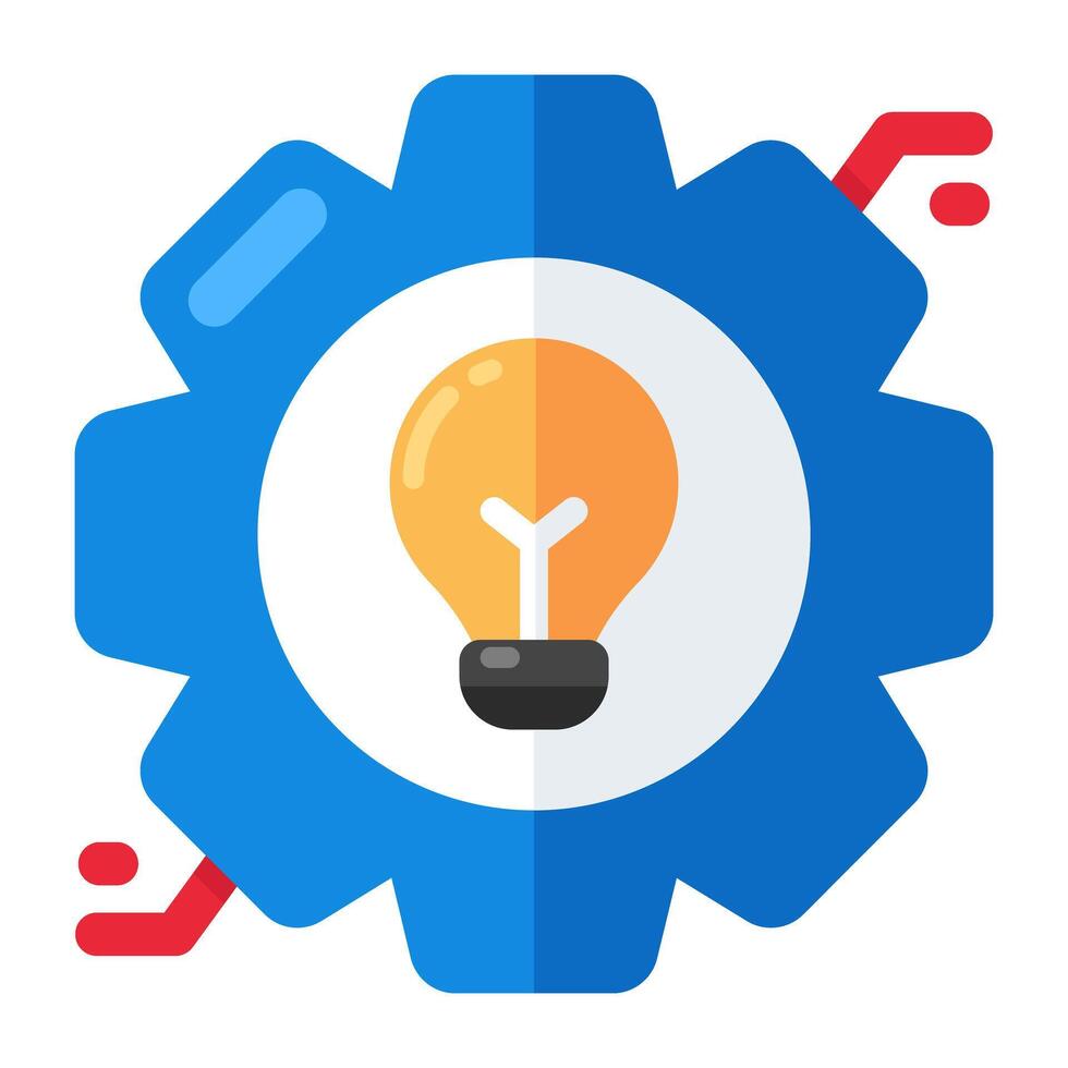 A flat design icon of idea generation vector