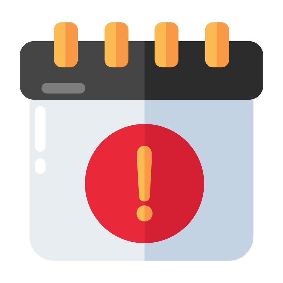 Calendar error icon, editable flat vector