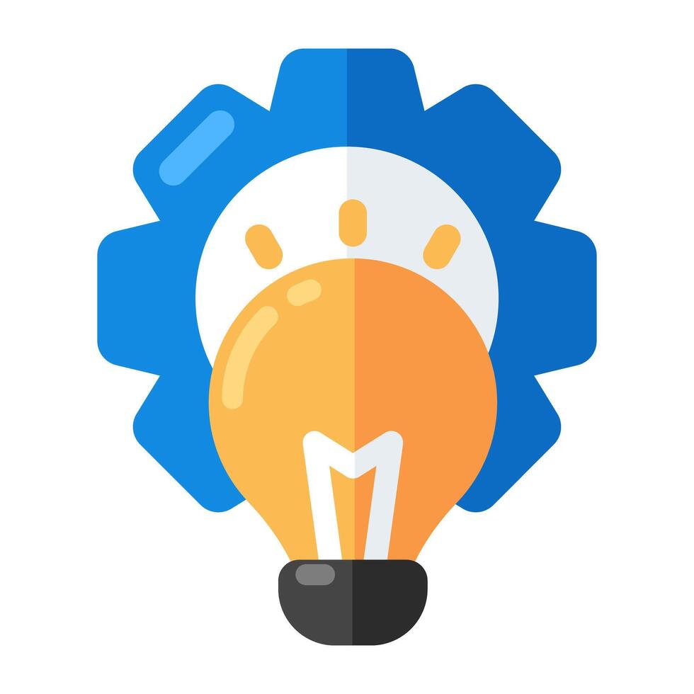 A flat design icon of idea generation vector