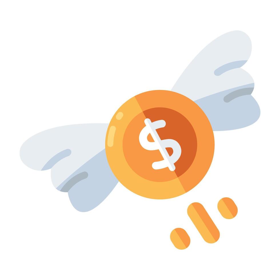 A premium download icon of flying money vector