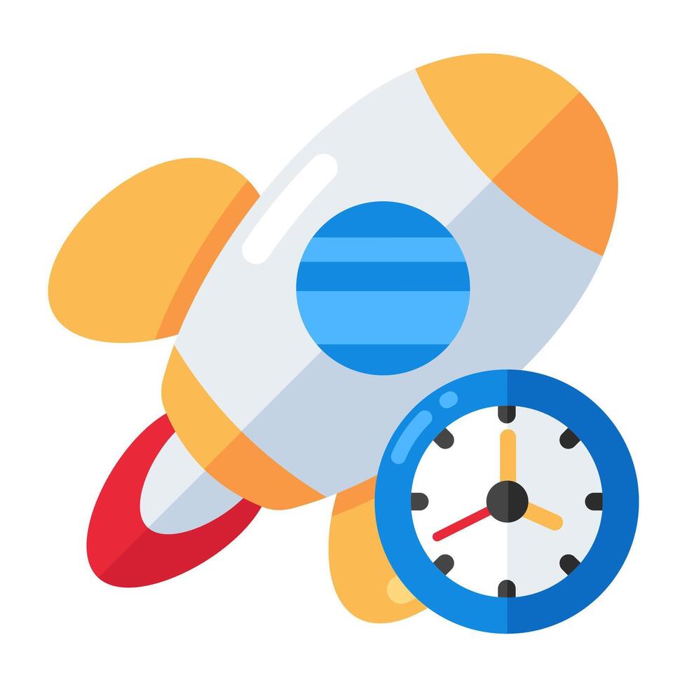 Conceptual flat design icon of launch vector
