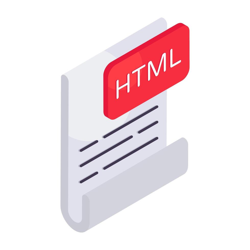 Modern design icon of html file vector