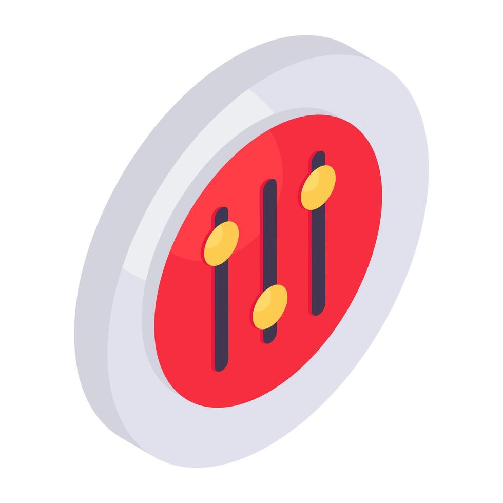 A colored design icon of audio equalizer vector