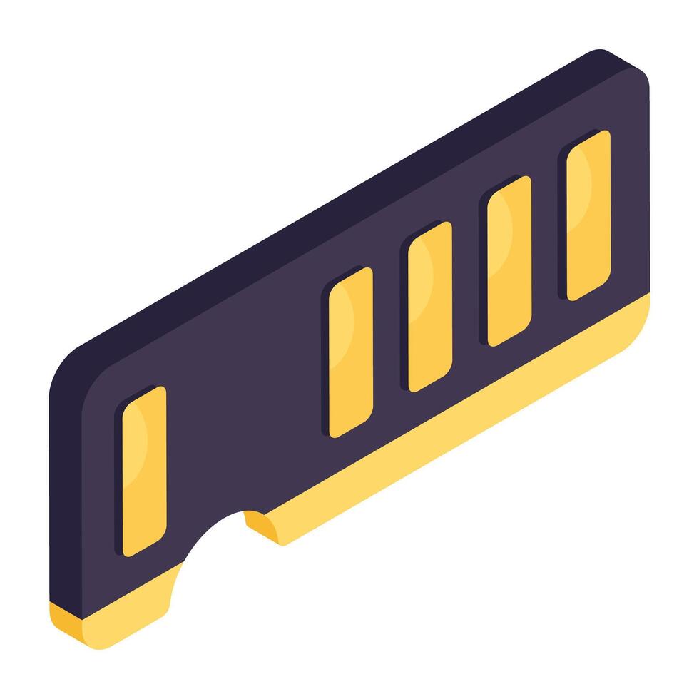 An isometric design icon of memory flashcard vector