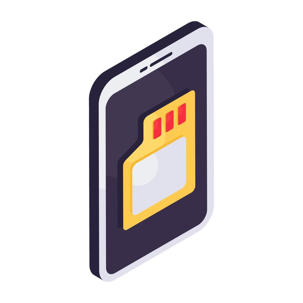 Modern design icon of mobile memory card vector