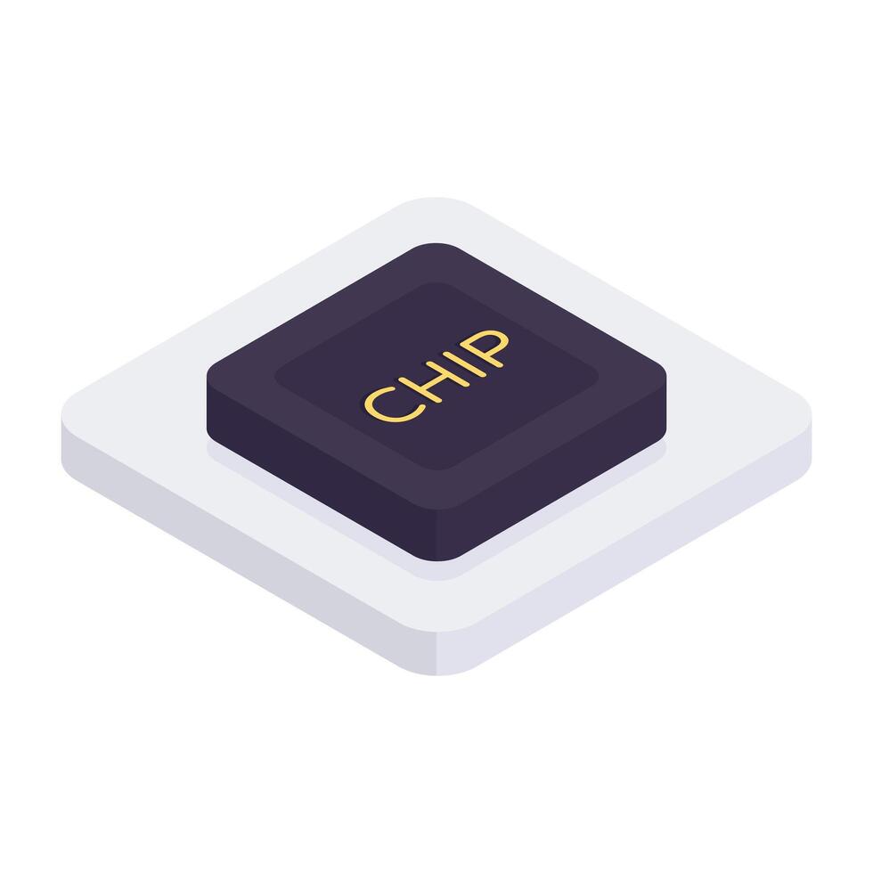 An isometric icon design of processor vector