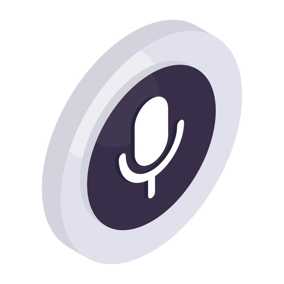 Icon of microphone in isometric design vector