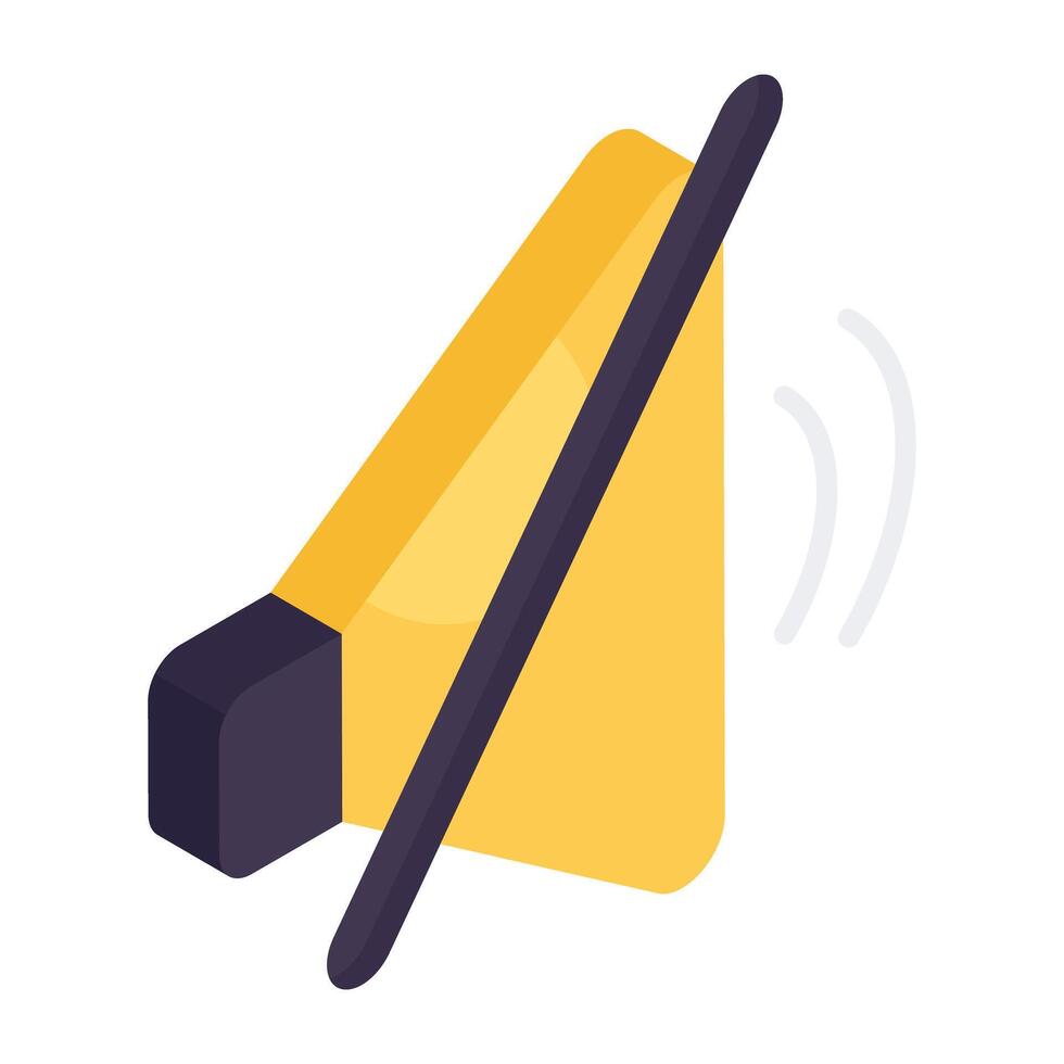 A isometric design icon of speaker off vector