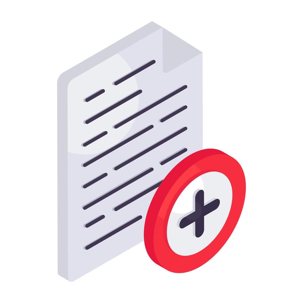 Editable design icon of add file vector
