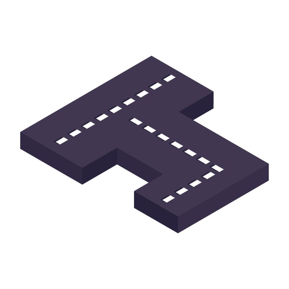 Conceptual isometric design icon of road vector