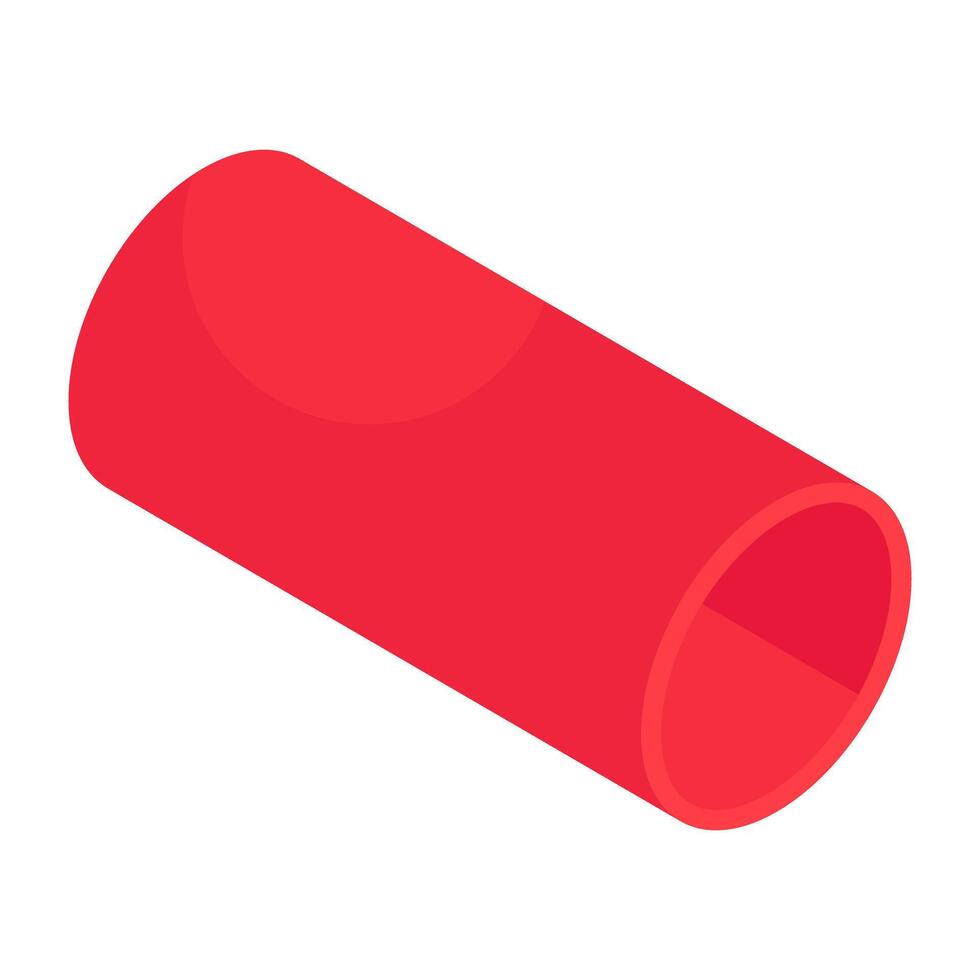 An isometric design icon of plastic pipe vector