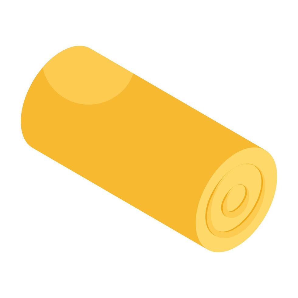 An isometric design icon of haybale vector