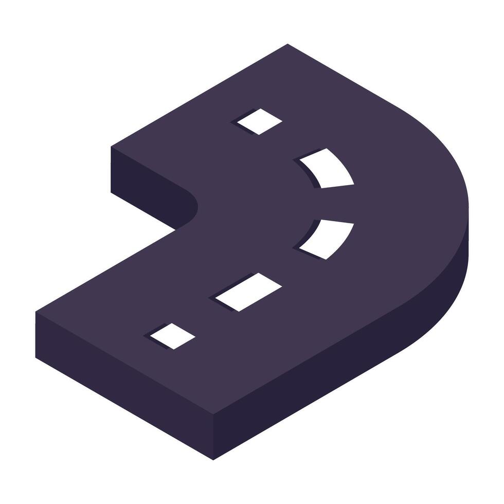 Conceptual isometric design icon of road vector