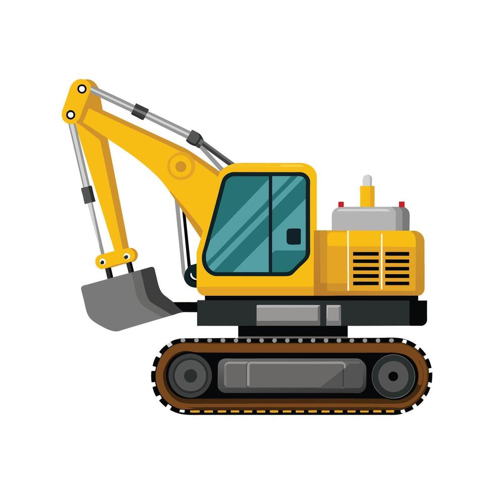 Realistic Construction Excavator illustration vector