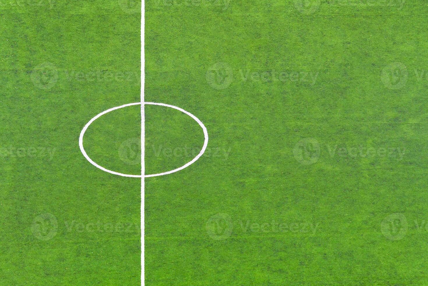 Top view of the central circle of the football field with copy space photo