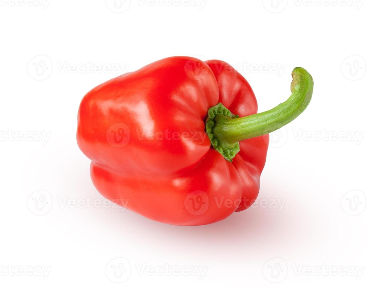 Red bell pepper isolated on a white background with shadow photo