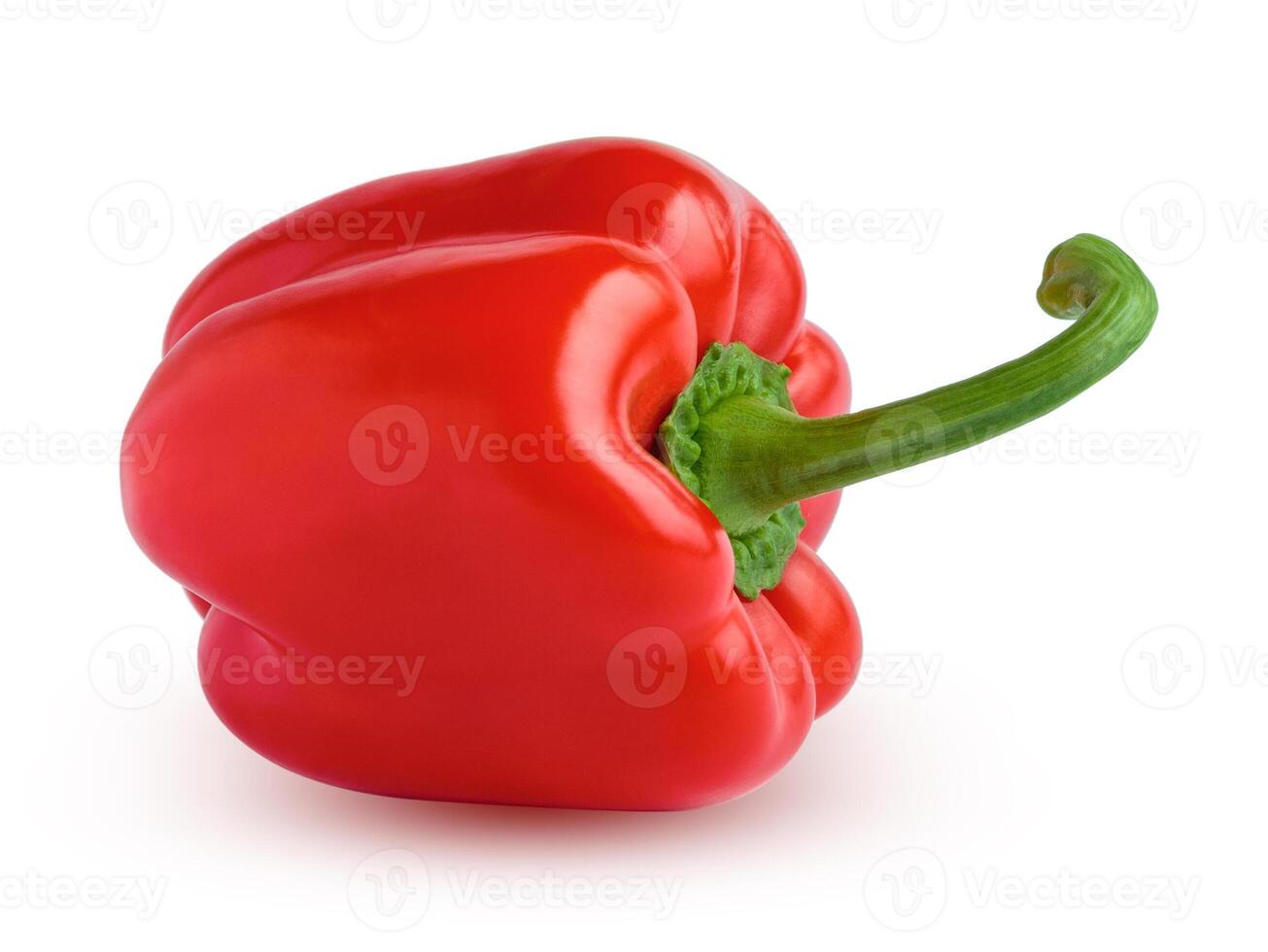 Red bell pepper with shadow isolated on a white background photo