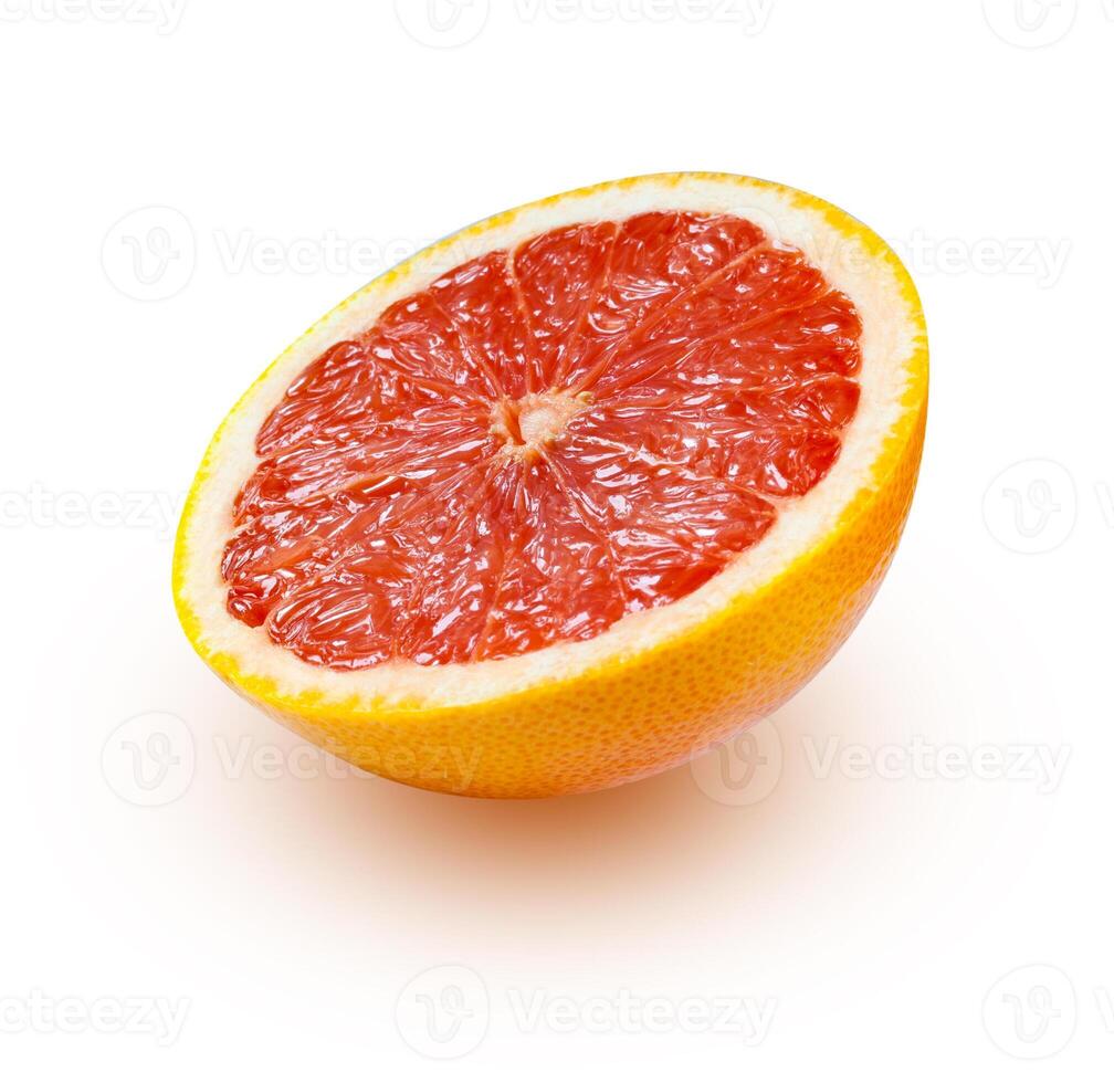 Half of grapefruit with shadow isolated on a white background photo