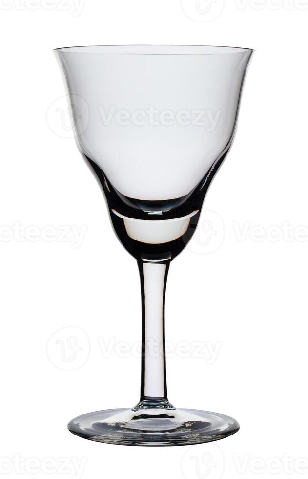Figured empty wine glass for sherry isolated on a white background photo
