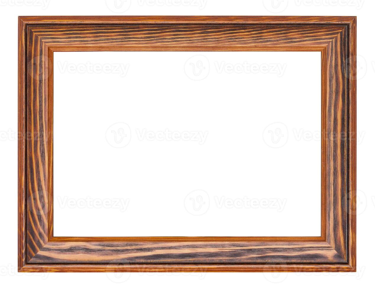 Brown wooden frame, isolated on white background photo
