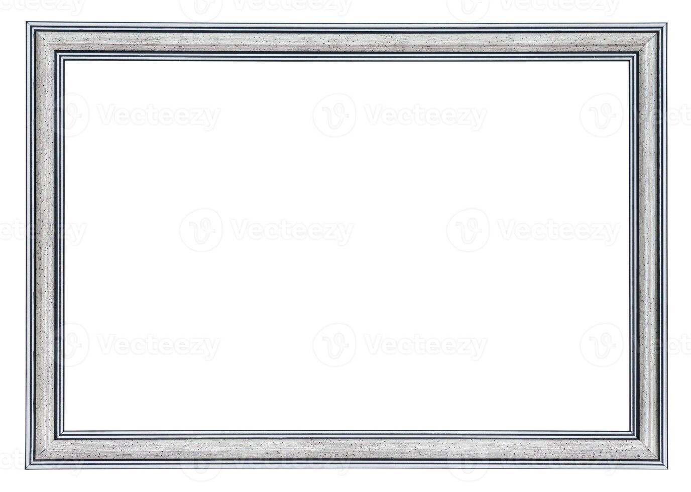 Silver frame with a black borders outside and inside, isolated on a white background photo