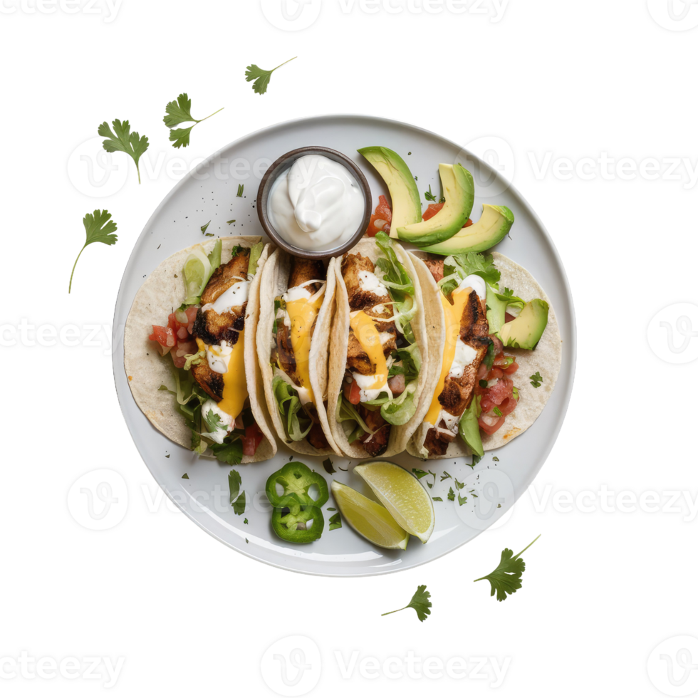 A Plate of Chicken Tacos png