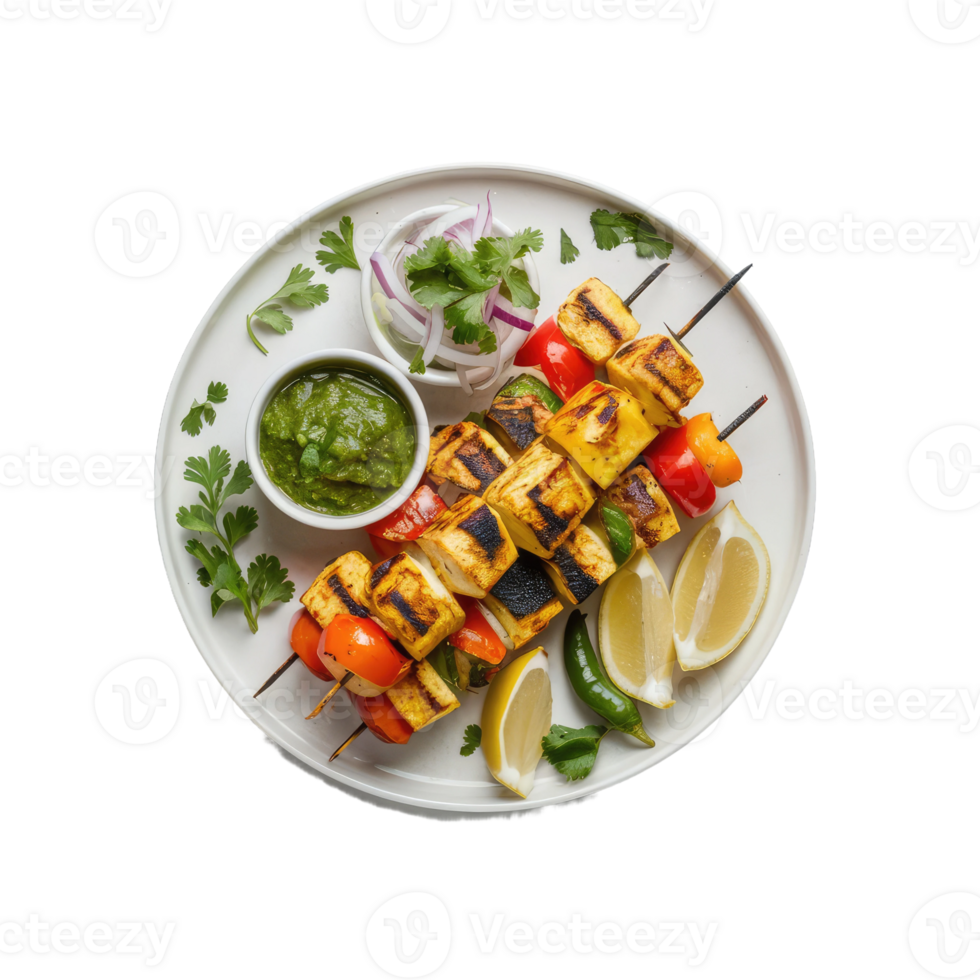 Shish Kebab on a White Plate png