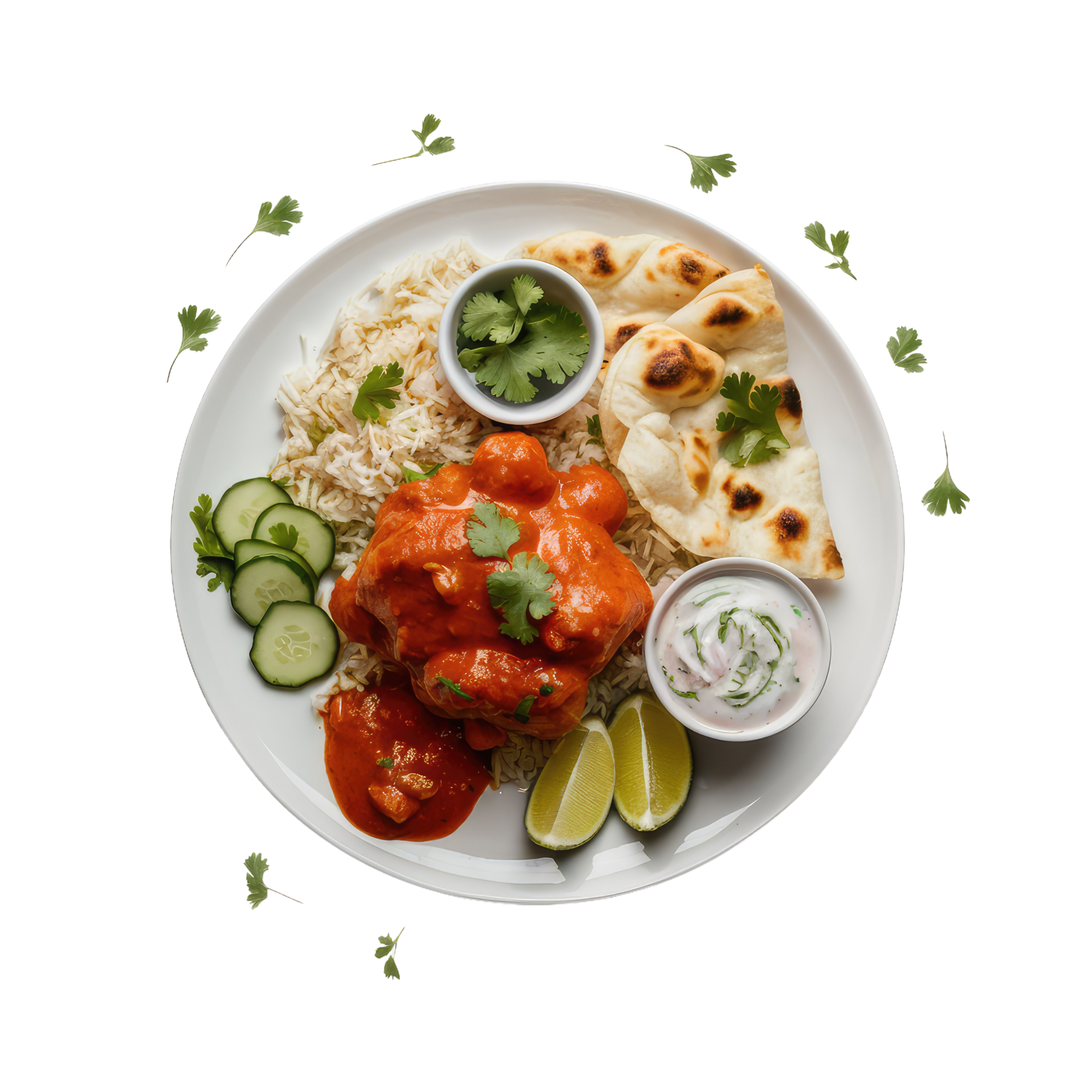 A Plate Of Indian Food With Rice Potatoes And Bread 47561955 PNG a-plate-of-indian-food-with-rice-potatoes-and-bread-47561955-png