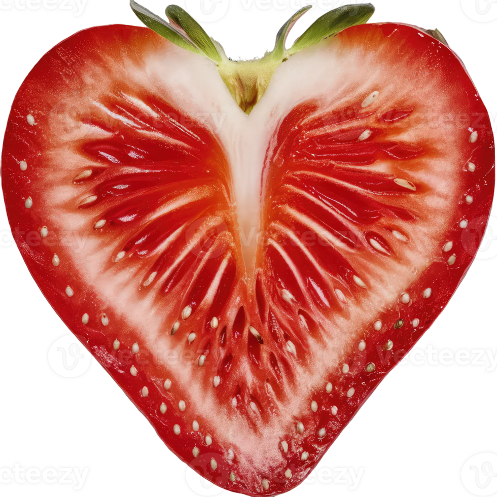 Heart shaped strawberry png