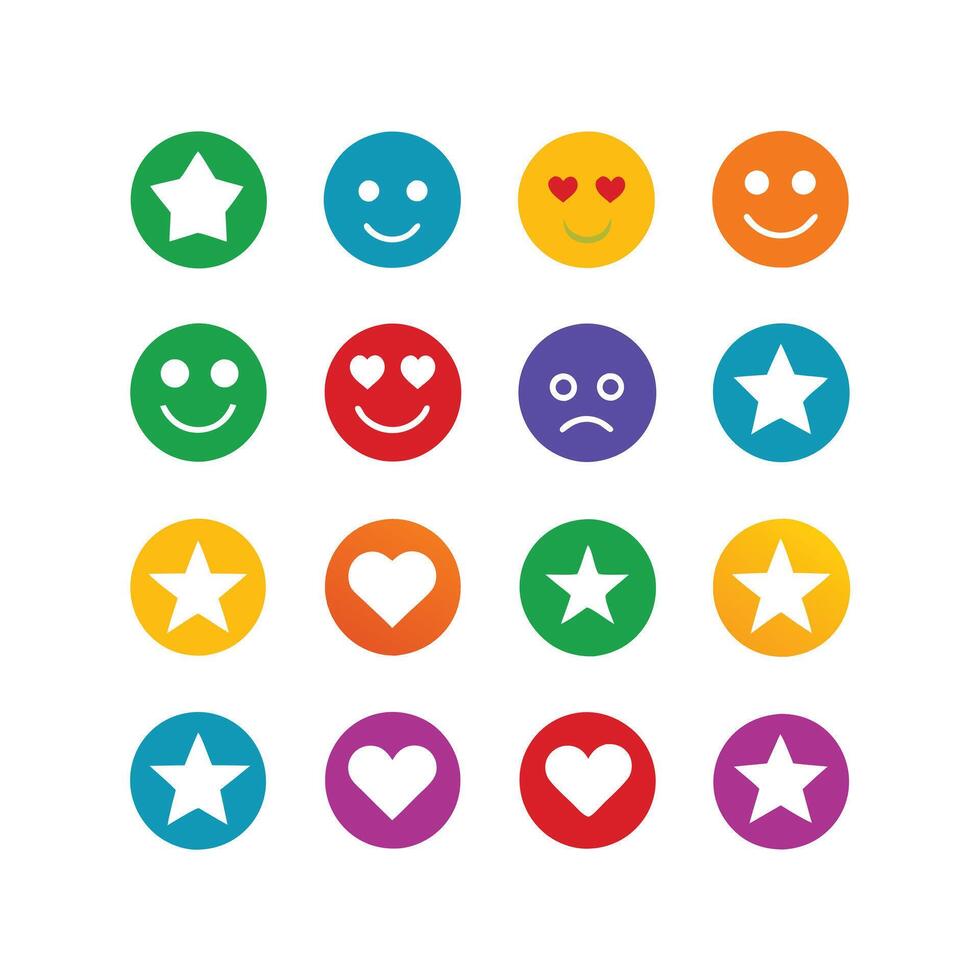 Reaction Icon Set Collection Illustration vector