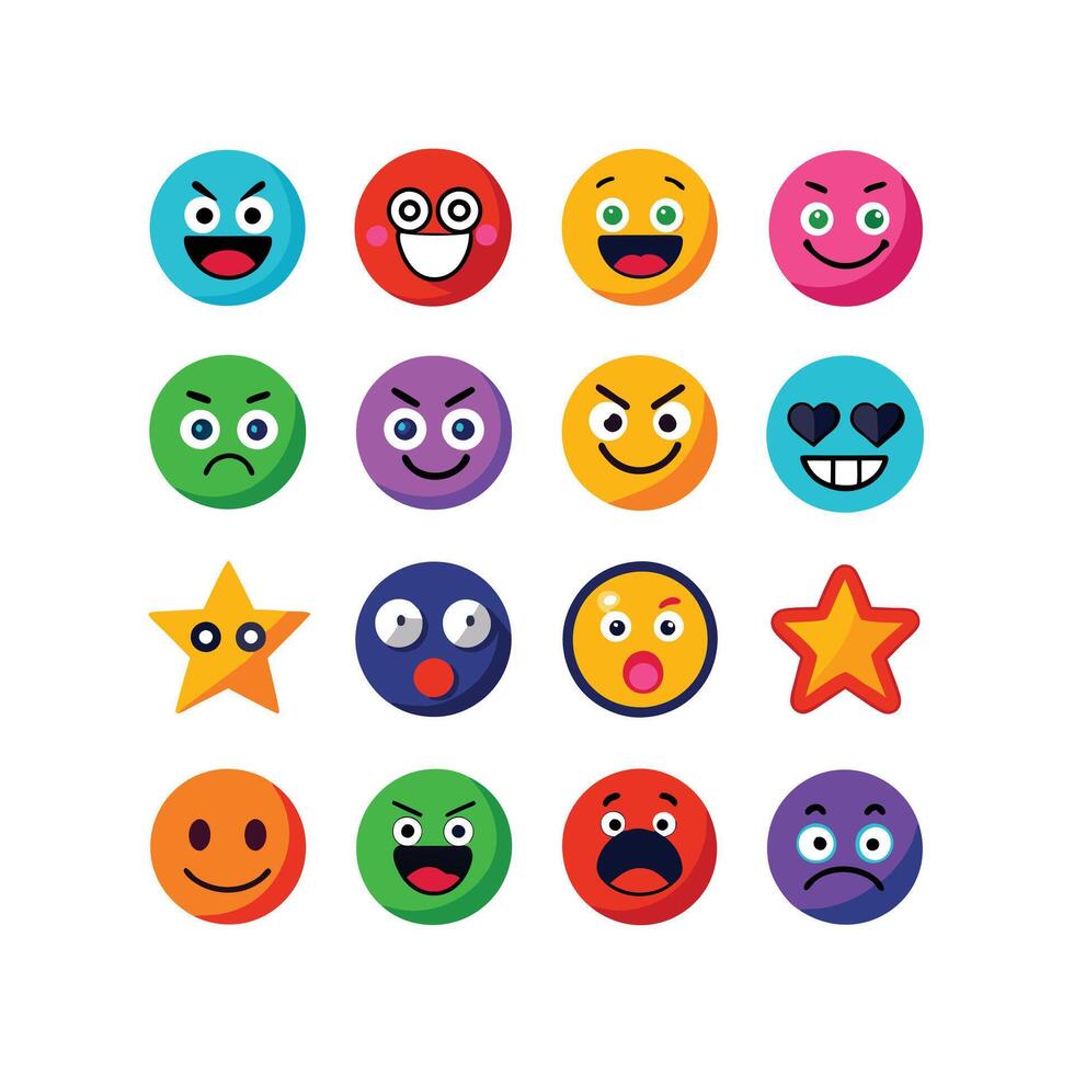 Reaction Icon Set Collection Illustration vector
