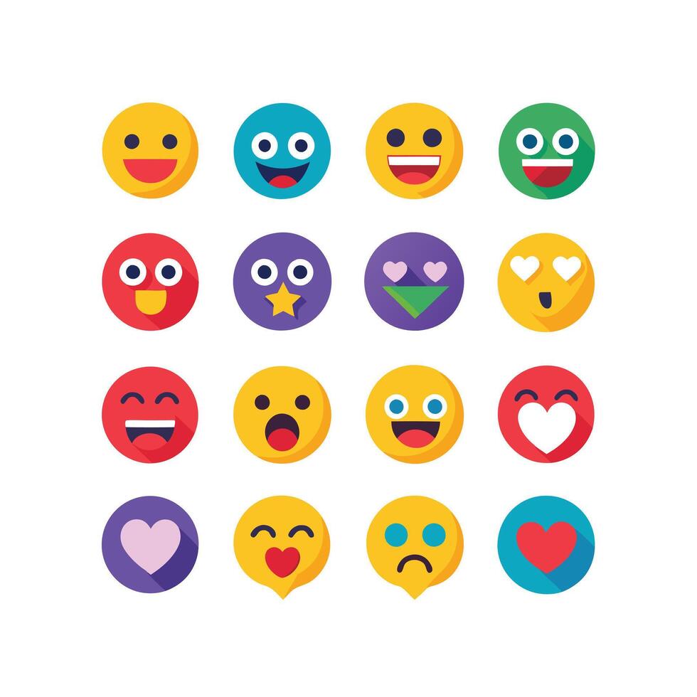 Reaction Icon Set Collection Illustration vector