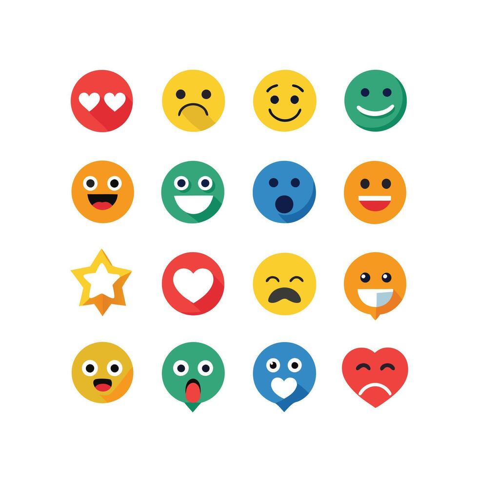 Reaction Icon Set Collection Illustration vector