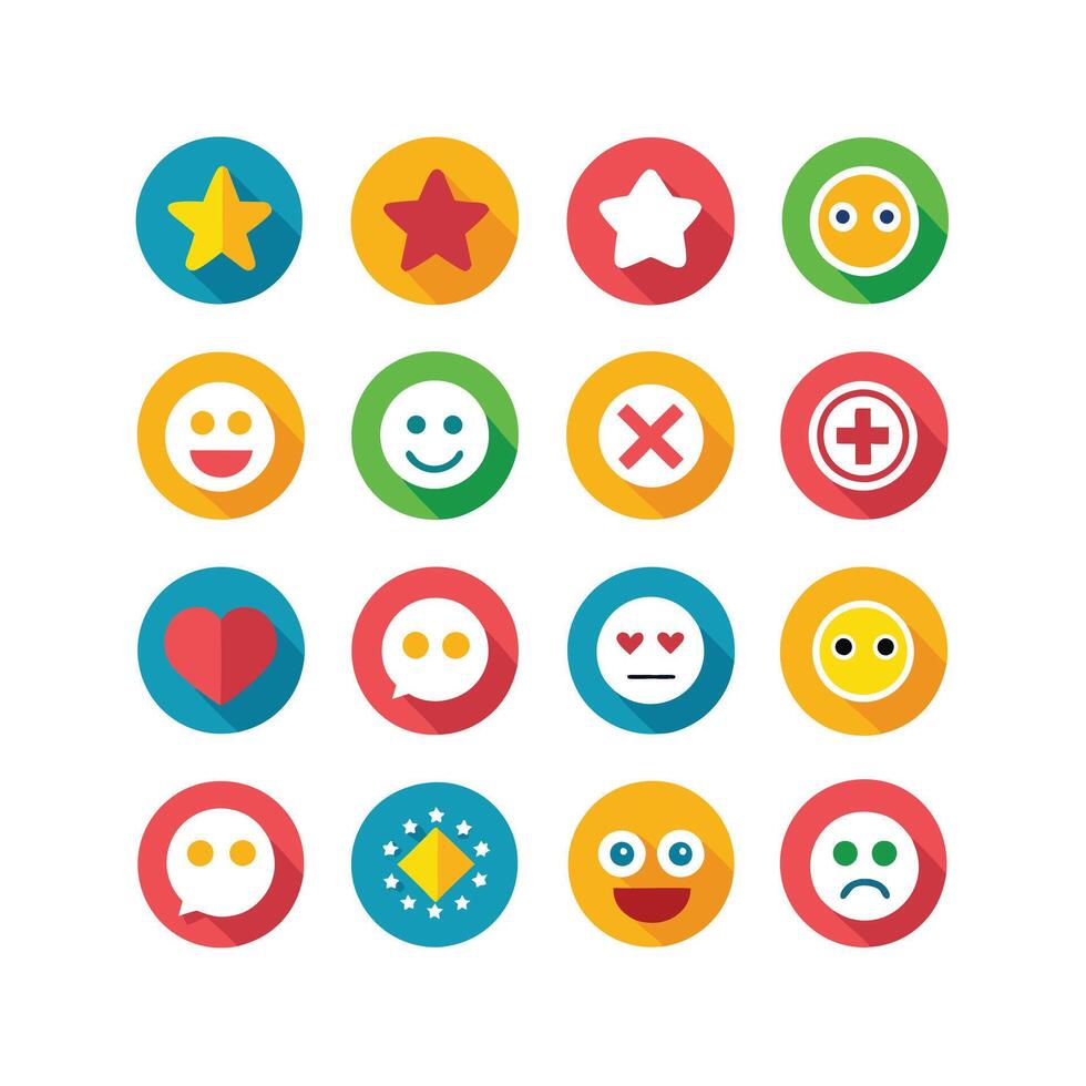 Reaction Icon Set Collection Illustration vector