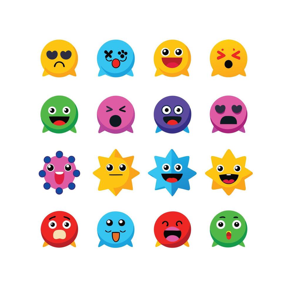 Reaction Icon Set Collection Illustration vector