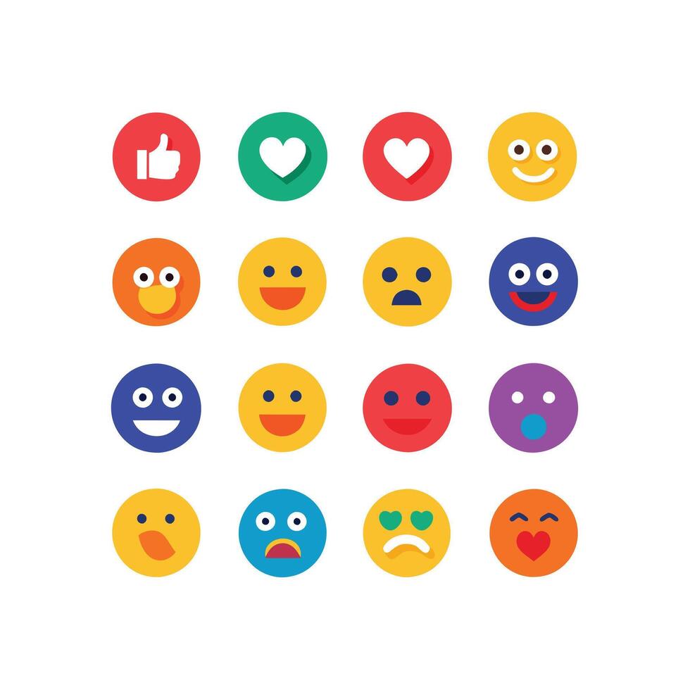 Reaction Icon Set Collection Illustration vector