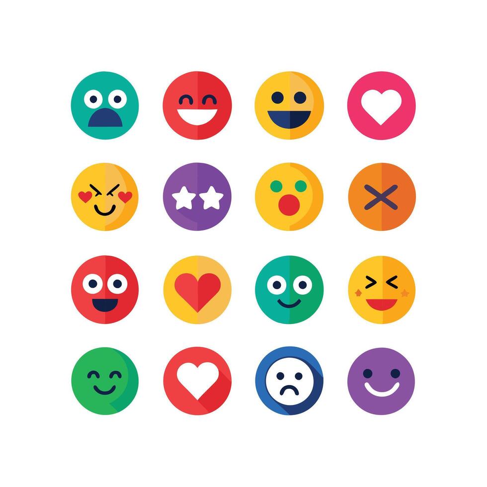 Reaction Icon Set Collection Illustration vector