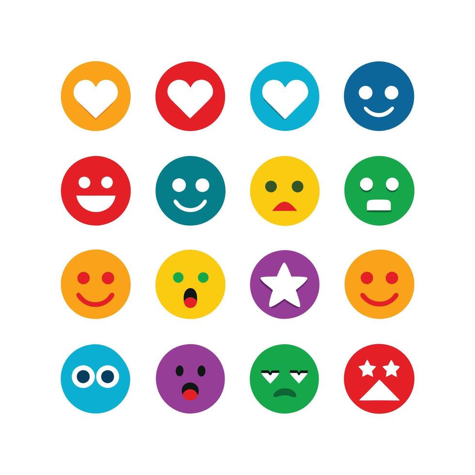 Reaction Icon Set Collection Illustration vector